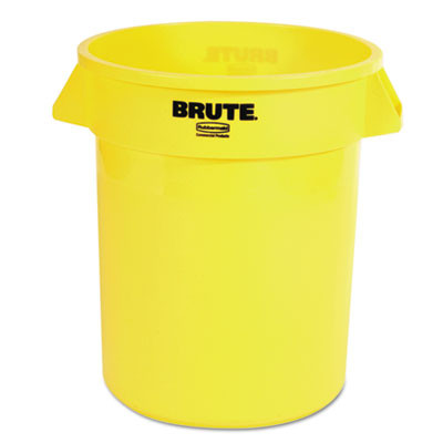 Rubbermaid Commercial Round Brute Container  Plastic  20 gal  Yellow (RCP 2620 YEL)