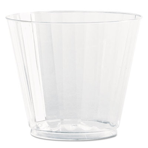 WNA Classic Crystal Plastic Tumblers  9 oz   Clear  Fluted  Squat  12 Pack (WNA CC9240)