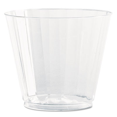 WNA Classic Crystal Plastic Tumblers  9 oz   Clear  Fluted  Squat  12 Pack (WNA CC9240)