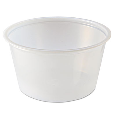 Fabri-Kal Portion Cups  4oz  Clear  125 Sleeve  20 Sleeves Carton (FAB PC400)
