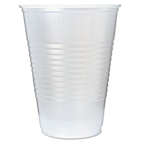 Fabri-Kal RK Ribbed Cold Drink Cups  16oz  Translucent  50 Sleeve  20 Sleeves Carton (FAB RK16)