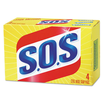 S.O.S. Steel Wool Soap Pad  4 Box  24 Boxes Carton (CLO 98041)