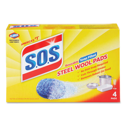 S.O.S. Steel Wool Soap Pad  4 Box  24 Boxes Carton (CLO 98041)