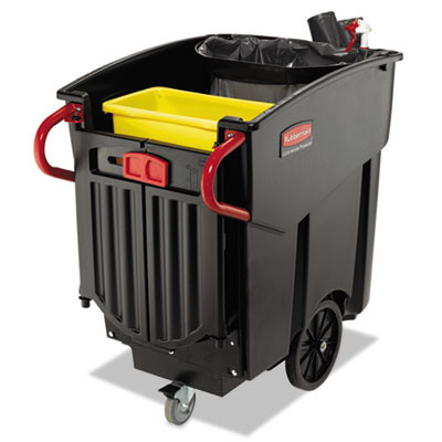 Rubbermaid Commercial Mega Brute Mobile Container  Rectangular  Plastic  120 gal  Black (RCP 9W73 BLA)
