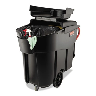 Rubbermaid Commercial Mega Brute Mobile Container  Rectangular  Plastic  120 gal  Black (RCP 9W73 BLA)