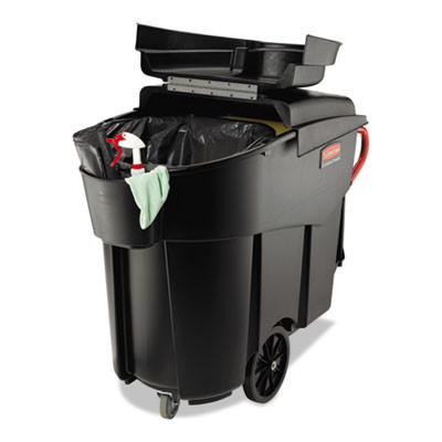Rubbermaid Commercial Mega Brute Mobile Container  Rectangular  Plastic  120 gal  Black (RCP 9W73 BLA)