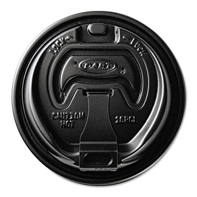 Dart Optima Reclosable Lid  Fits 12-24 oz Foam Cups  Black  1000 Carton (DCC 16RCLBLK)