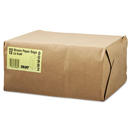 General Grocery Paper Bags  12 lbs Capacity   12  7 06 w x 4 5 d x 12 75 h  Kraft  1 000 Bags (BAG GK12)