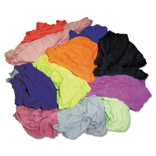 HOSPECO New Colored Knit Polo T-Shirt Rags  Assorted Colors  10 Pounds Bag (HOS 245-10)
