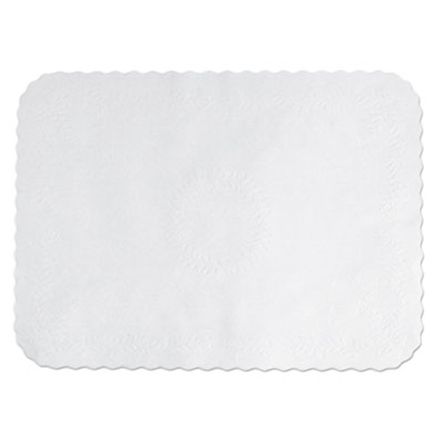 Hoffmaster Anniversary Embossed Scalloped Edge Tray Mat  14 x 19  White  1 000 Carton (HFM TC8704472)
