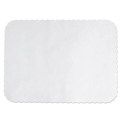 Hoffmaster Anniversary Embossed Scalloped Edge Tray Mat  14 x 19  White  1 000 Carton (HFM TC8704472)