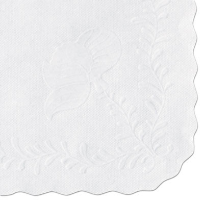 Hoffmaster Anniversary Embossed Scalloped Edge Tray Mat  14 x 19  White  1 000 Carton (HFM TC8704472)