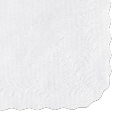 Hoffmaster Anniversary Embossed Scalloped Edge Tray Mat  14 x 19  White  1 000 Carton (HFM TC8704472)