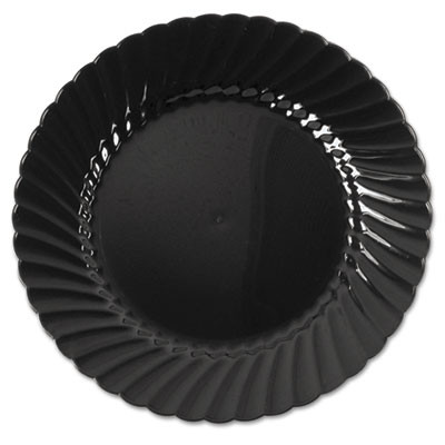 WNA Classicware Plastic Plates  6  Dia   Black  Round  10 Plates Pack (WNA CW6180BK)