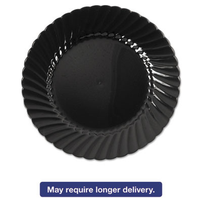 WNA Classicware Plastic Plates  6  Dia   Black  Round  10 Plates Pack (WNA CW6180BK)