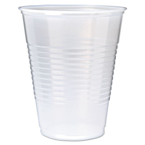 Fabri-Kal RK Ribbed Cold Drink Cups  12oz  Translucent  50 Sleeve  20 Sleeves Carton (FAB RK12)