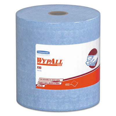 WypAll X90 Cloths  Jumbo Roll  11 1 10 x 13 2 5  Denim Blue  450 Roll  1 Roll Carton (KCC 12889)