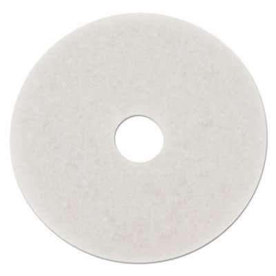 Boardwalk Polishing Floor Pads  18  Diameter  White  5 Carton (PAD 4018 WHI)