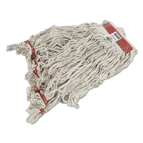 Rubbermaid Commercial Swinger Loop Wet Mop Heads  Cotton Synthetic  White  Large  6 Carton (RCP C113 WHI)