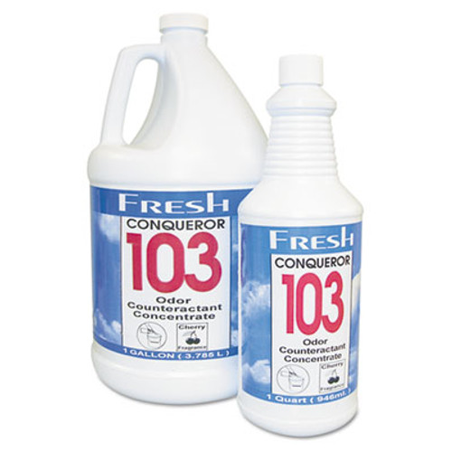 Fresh Products Conqueror 103 Odor Counteractant Concentrate  Cherry  32 oz Bottle  12 Carton (FRS 12-32WB-CH)