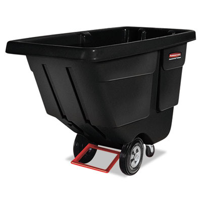 Rubbermaid Commercial Rotomolded Tilt Truck  Rectangular  Plastic  450 lb Capacity  Black (RCP 1304 BLA)