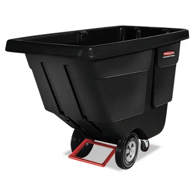 Rubbermaid Commercial Rotomolded Tilt Truck  Rectangular  Plastic  450 lb Capacity  Black (RCP 1304 BLA)