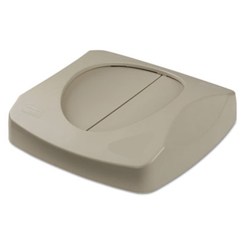 Rubbermaid Commercial Untouchable Square Swing Top Lid  16w x 16d x 4h  Gray (RCP 2689-88 GRA)