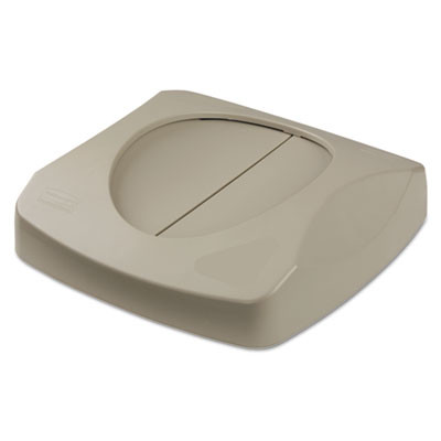 Rubbermaid Commercial Untouchable Square Swing Top Lid  16w x 16d x 4h  Gray (RCP 2689-88 GRA)