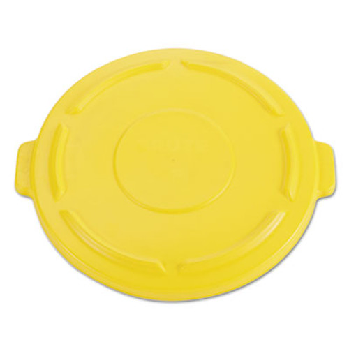 Rubbermaid Commercial Vented Round BRUTE Flat Top Lid  24 5w x 1 5h  Yellow (RCP 2645-60 YEL)
