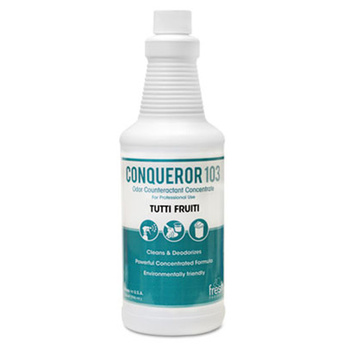 Fresh Products Conqueror 103 Odor Counteractant Concentrate  Tutti-Frutti  32 oz Bottle  12 Carton (FRS 12-32WB-TU)
