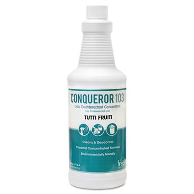 Fresh Products Conqueror 103 Odor Counteractant Concentrate  Tutti-Frutti  32 oz Bottle  12 Carton (FRS 12-32WB-TU)