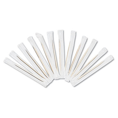 AmerCareRoyal Cello-Wrapped Round Wood Toothpicks  2 1 2   Natural  1000 Box  15 Boxes Carton (RPP RIW15)