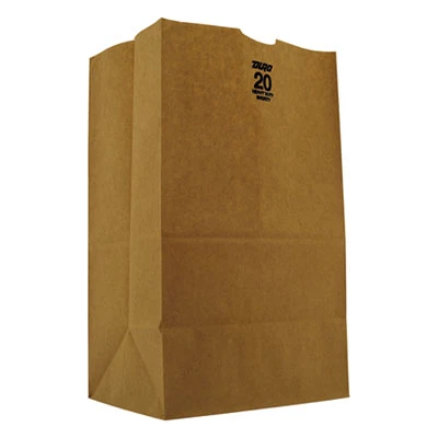 General Grocery Paper Bags  50 lbs Capacity   20 Squat  8 25 w x 5 94 d x 13 38 h  Kraft  500 Bags (BAG GH20S)
