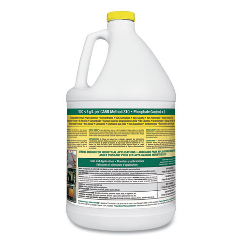 Simple Green Industrial Cleaner and Degreaser  Concentrated  Lemon  1 gal Bottle  6 Carton (SMP 14010)