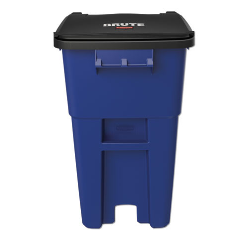 Rubbermaid Commercial Brute Rollout Container  Square  Plastic  50 gal  Blue (RCP 9W27 BLU)
