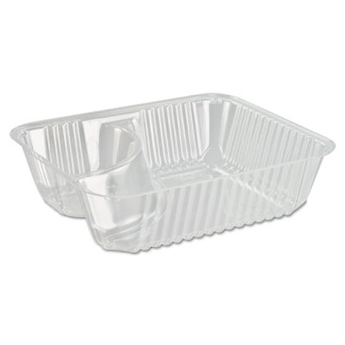 Dart ClearPac Small Nacho Tray  2-Compartments  Clear  125 Bag (DCC C56NT2)