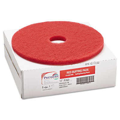 Boardwalk Buffing Floor Pads  17  Diameter  Red  5 Carton (PAD 4017 RED)