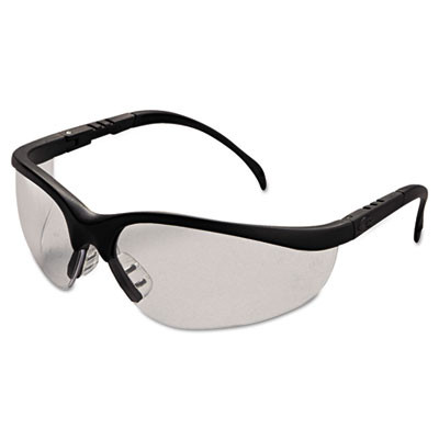 MCR Safety Klondike Safety Glasses  Matte Black Frame  Clear Lens (CWS KD110)