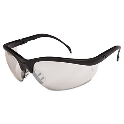 MCR Safety Klondike Safety Glasses  Black Matte Frame  Clear Mirror Lens (CWS KD119)