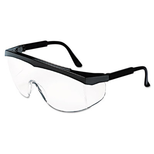 MCR Safety Stratos Safety Glasses  Black Frame  Clear Lens (CWS SS110)