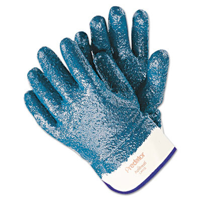 MCR Safety Predator Premium Nitrile-Coated Gloves  Blue White  Large  12 Pairs (MPG 9761R)