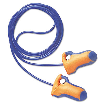Howard Leight by Honeywell LT-30 Laser Trak Single-Use Earplugs  Corded  32NRR  Orange Blue  100 Pairs (HOW LT30)
