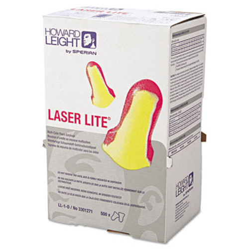 Howard Leight by Honeywell LL-1 D Laser Lite Single-Use Earplugs  Cordless  32NRR  MA YW  LS500  500 Pairs (HOW LL1D)