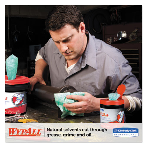 WypAll Heavy-Duty Waterless Cleaning Wipes  12 x 9 1 2  Green-White  50 Canister  8 CT (KCC 58310)