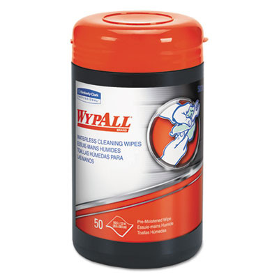 WypAll Heavy-Duty Waterless Cleaning Wipes  12 x 9 1 2  Green-White  50 Canister  8 CT (KCC 58310)