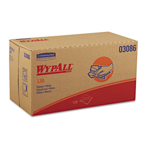 WypAll L30 Towels  POP-UP Box  10 x 9 4 5  White  120 Box  10 Boxes Carton (KCC 03086)
