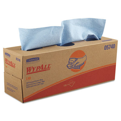 WypAll L40 Towels  POP-UP Box  Blue  16 2 5 x 9 4 5  100 Box  9 Boxes Carton (KCC 05740)