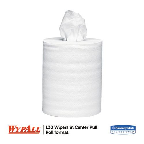 WypAll L30 Towels  Center-Pull Roll  9 4 5 x 15 1 5  White  300 Roll  2 Rolls Carton (KCC 05820)
