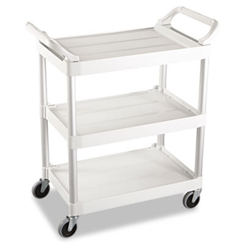 Rubbermaid Commercial Service Cart  200-lb Capacity  Three-Shelf  18 63w x 33 63d x 37 75h  Off-White (RCP 3424-88 OWH)