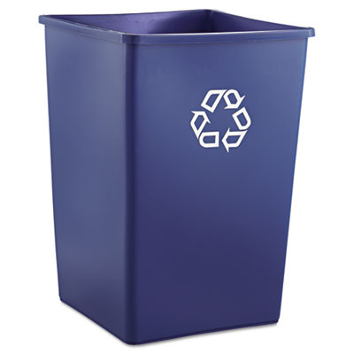 Rubbermaid Commercial Recycling Container  Square  Plastic  35 gal  Blue (RCP 3958-73 BLU)